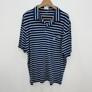 Johnnie-O West Coast Golf Tournament blue green stripe polo Sz XXL
